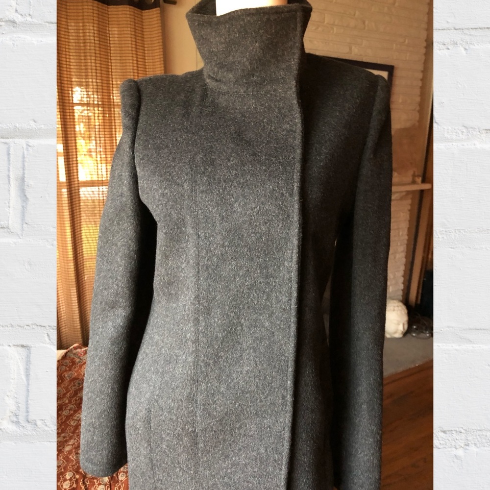 Thomas Wylde is grey cashmere wool snap up coat S - Picture 5 of 8